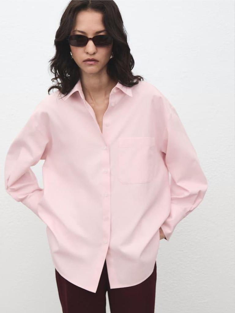 Oversized poplin button-up shirt